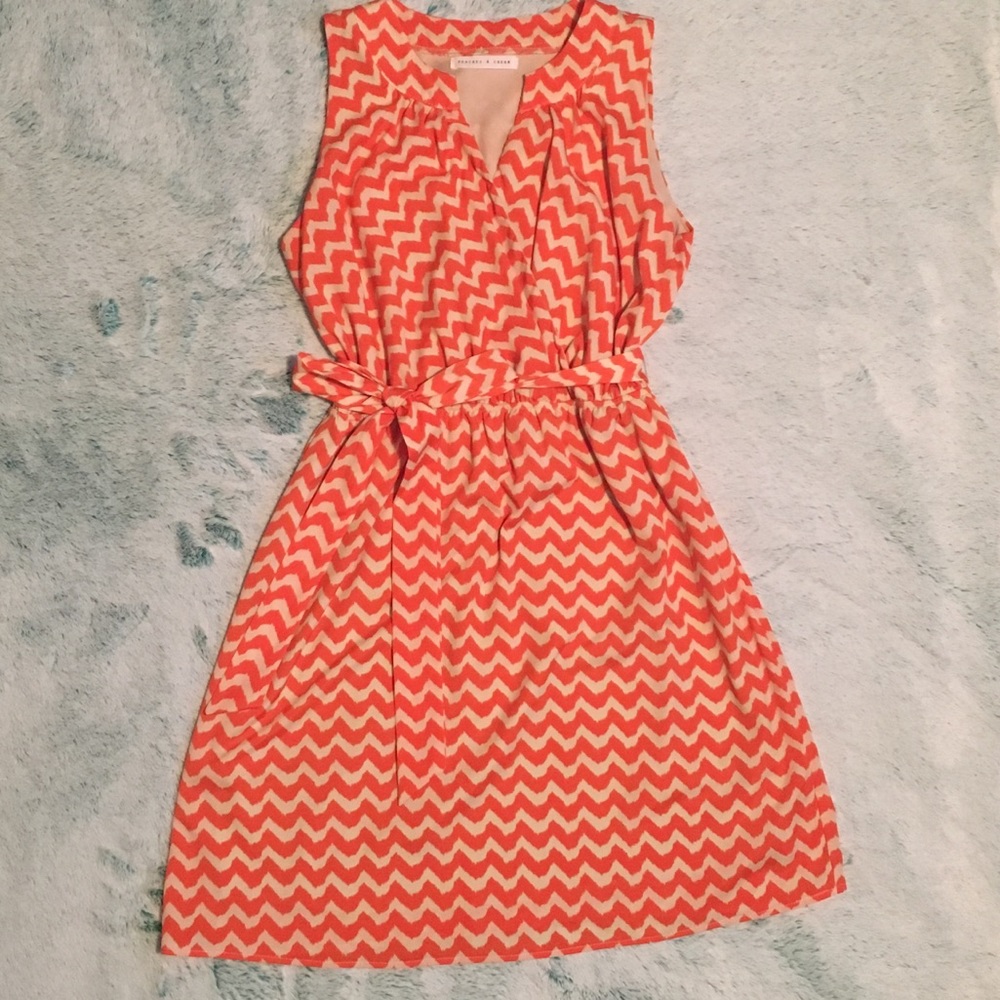 Orange and Cream Summer Dress